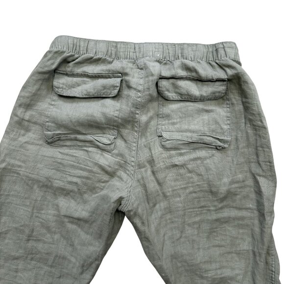 C&C California Women's Jogger Pants Sz S Green Linen Drawstring Pockets Summer - Picture 8 of 8